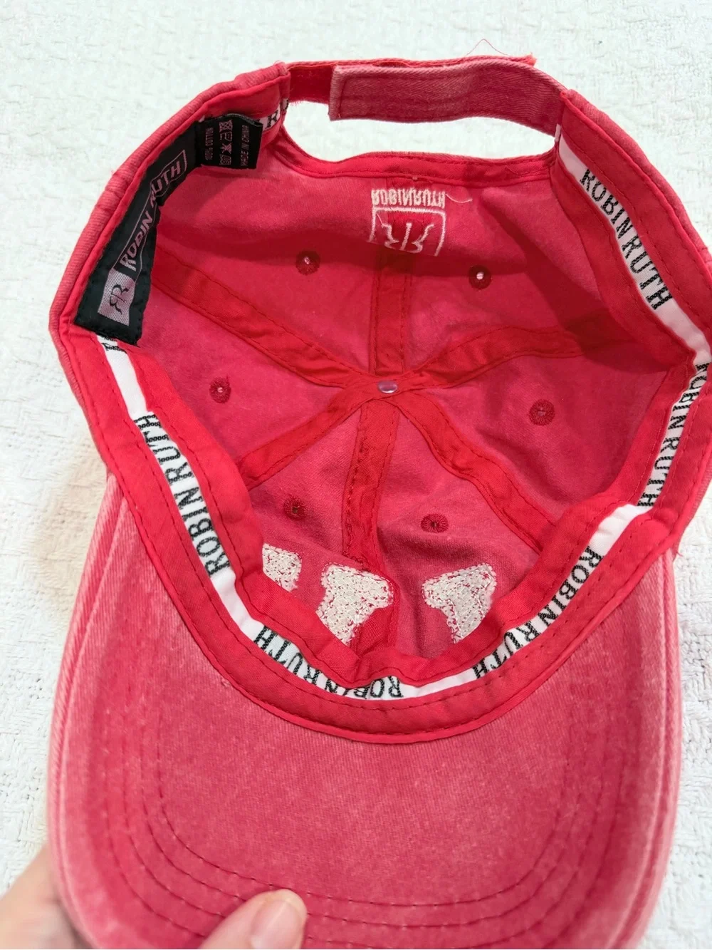 Robin Ruth Woman’s Red 'LV' Las Vegas Patch Baseball Hat